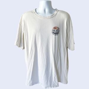 San Diego Surf Co 2XL Surf Tee Seaport Village White Bottle Cap Graphic Modern